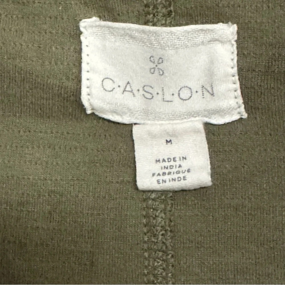 CASLON Olive Sarma Camo Knit Blazer Jacket Drape Collar Raw Seam Detail Size M - Picture 5 of 7